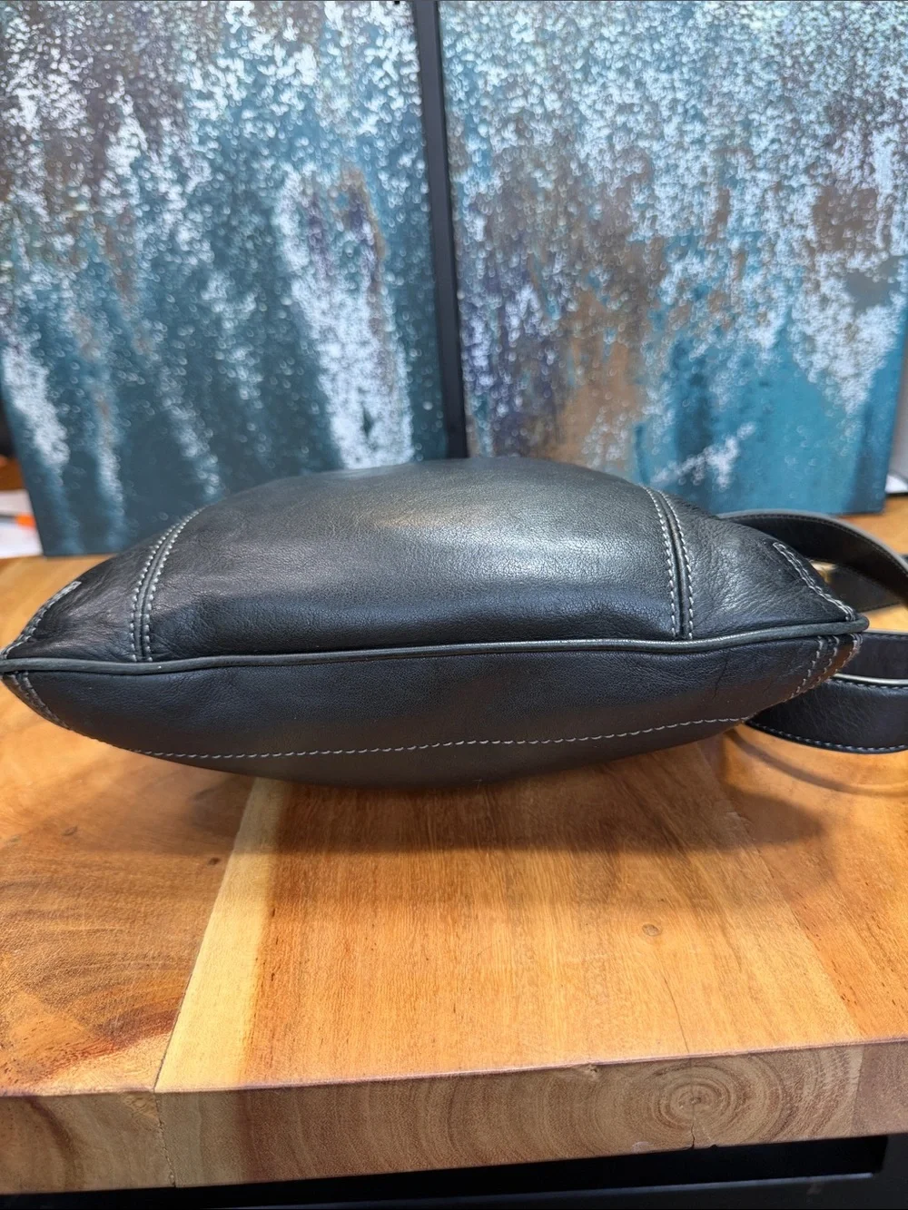 Liz Claiborne Old Money Vintage Black Leather Shoulder Bag VGUC